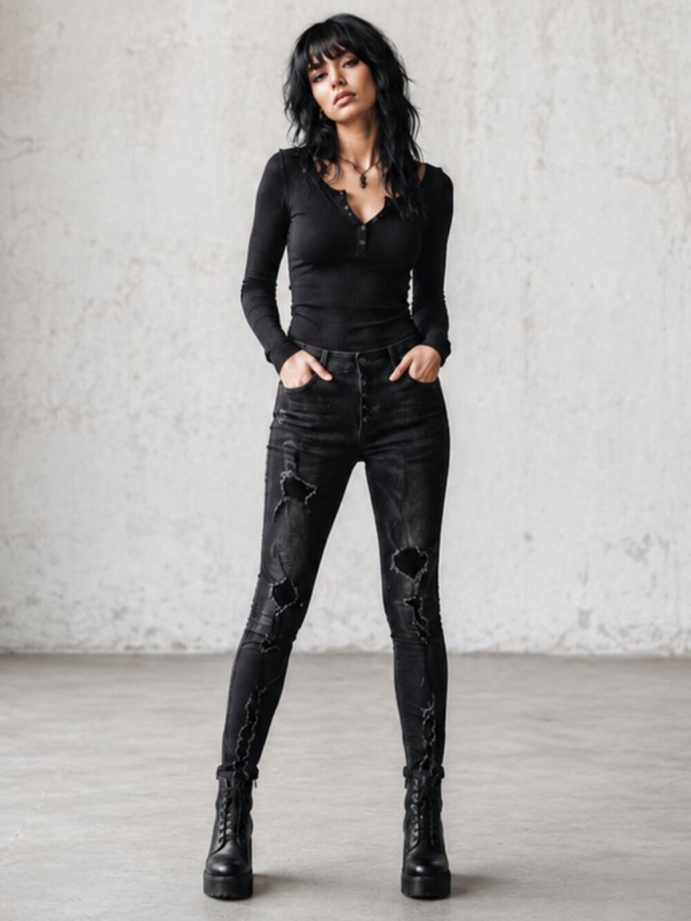 Vervet by Flying Monkey Black Distressed Stretch Skinny Jeans Size 27